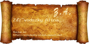 Závodszky Alina névjegykártya
